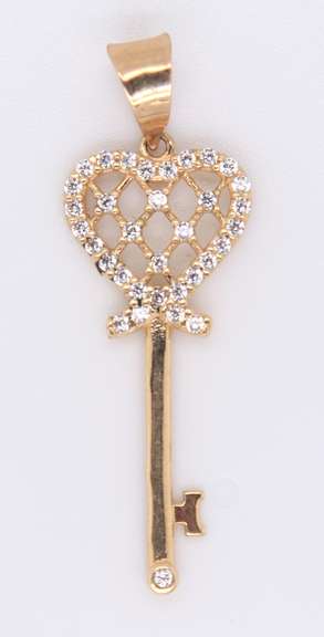 Fancy Yellow Gold Key Pendant