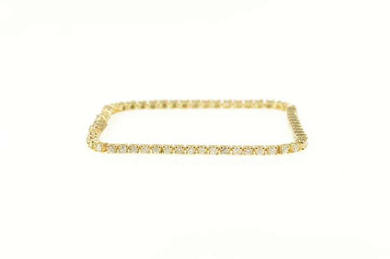 14K Yellow Gold 1.52 Ctw Diamond Classic Tennis Bracelet