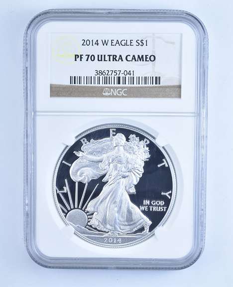 PF70 UCAM 2014-W American Silver Eagle - Graded NGC