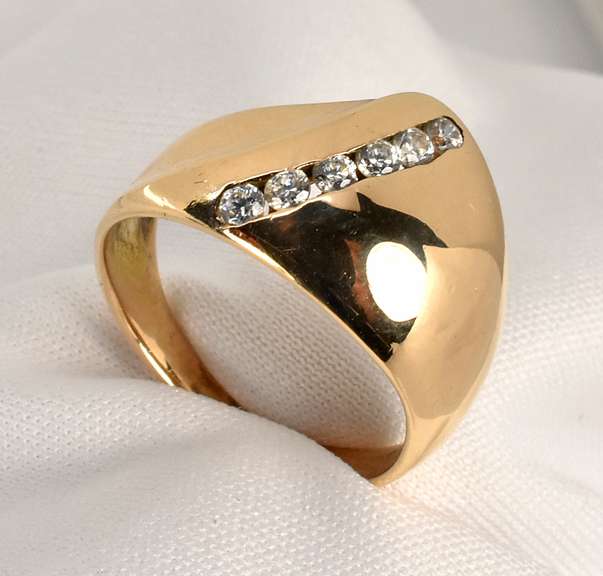 Modern 14k  Ring with Channel Set Diamonds