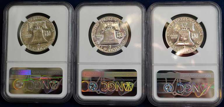Run Of Franklin Half Dollars NGC PF67 1957-1959