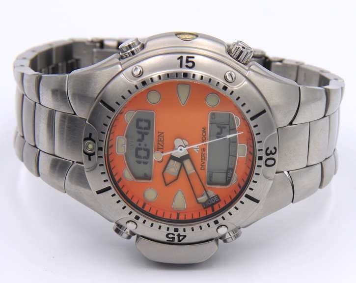 Citizen Orange Dial Stainlees Steel Watch