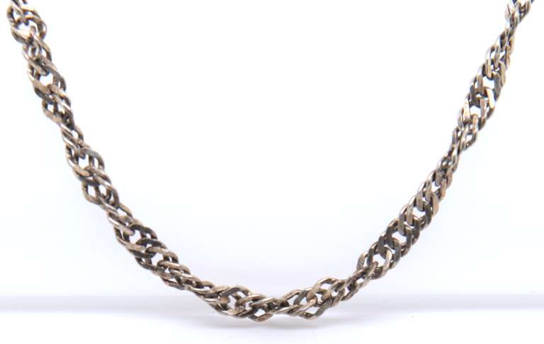 Vintage Sterling Silver Rope Chain Necklace