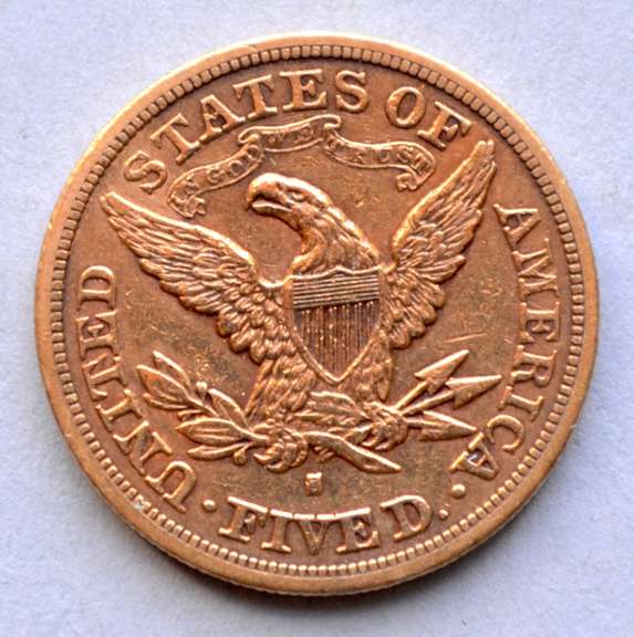 1880 S $ 5 Liberty Gold Half Eagle