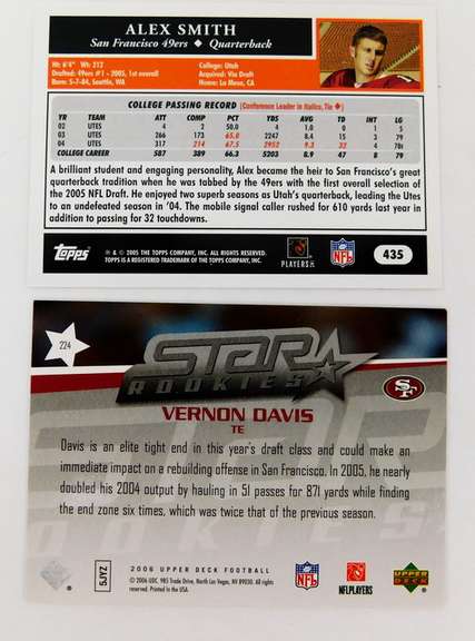2 49er's Rookie Football Cards
