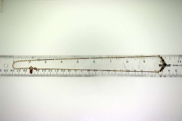 Italian Sterling Silver Blue Sapphire V Necklace