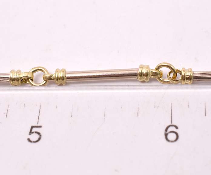 Beautiful Bar Link Bracelet in 14K Yellow Gold