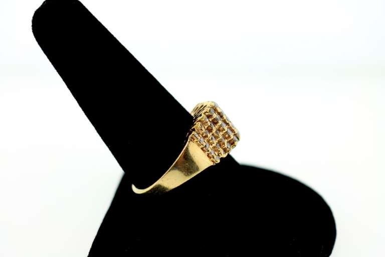 Sparkling 14kt Diamond Pyramid Ring