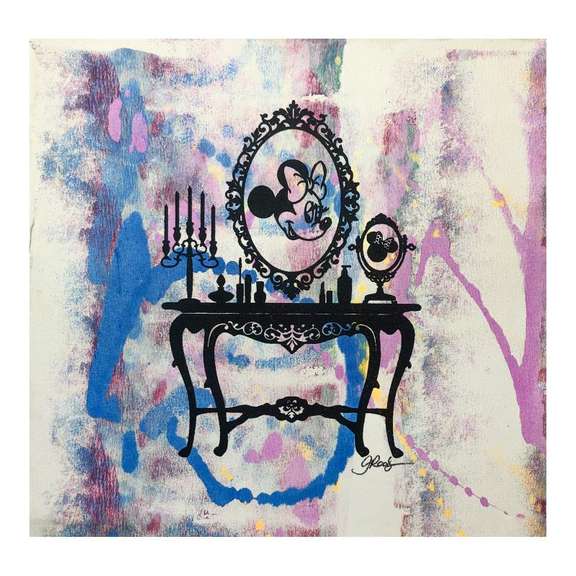 Gail Rodgers, "Mirror Mirror" Hand Signed Original Hand Pulled Silkscreen Mixed Media on Canvas with Letter of Authenticity.