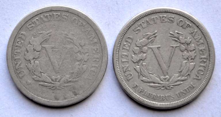 2 1883 V Nickels