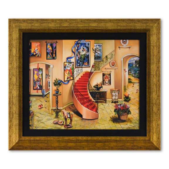 Alexander Astahov, "Chagall View" Framed Limited Edition on Canvas, Numbered and Hand Signed with Letter of Authenticity.