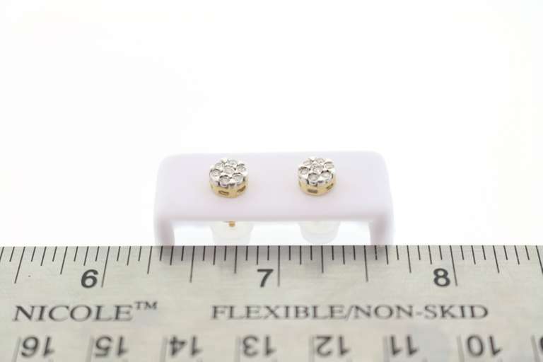 Stunning 10k White and Yellow Gold Earrings with Diamonds