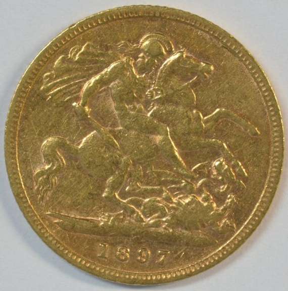 Nice lustrous 1897 Great Britain Gold Half Sovereign