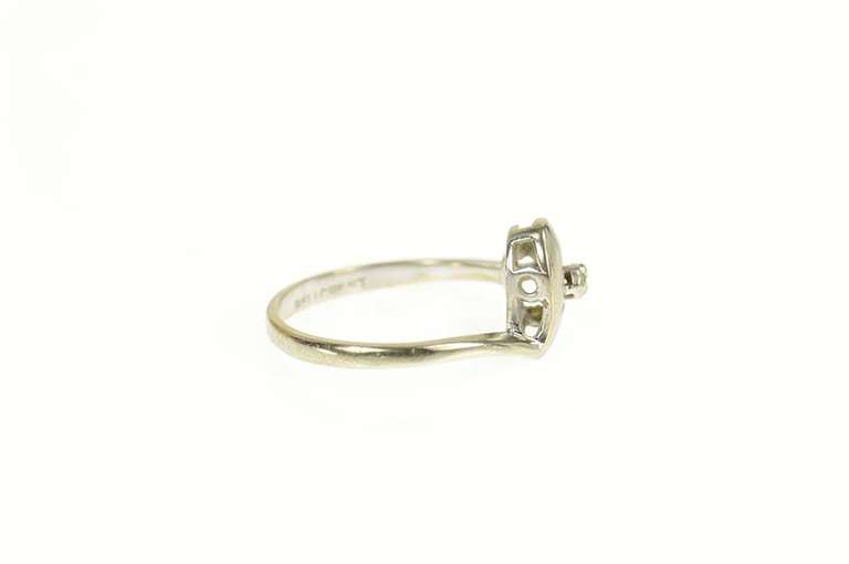 10K White Gold Retro Diamond Heart Bypass Promise Ring