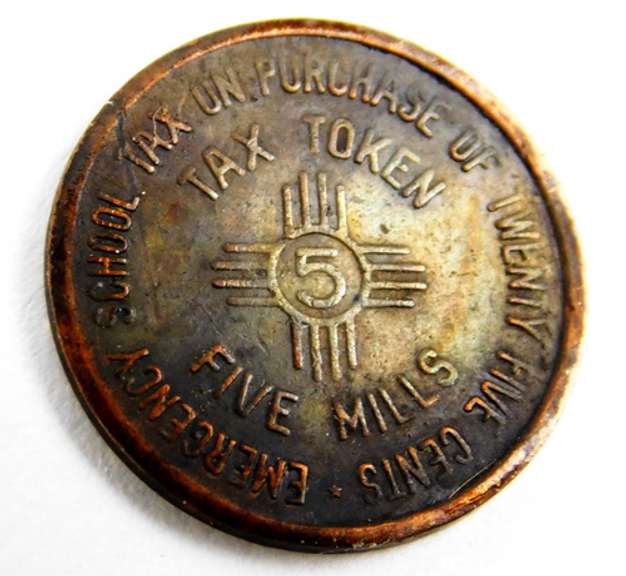 1935 New Mexico Bureau 5 Mills Tax Coin