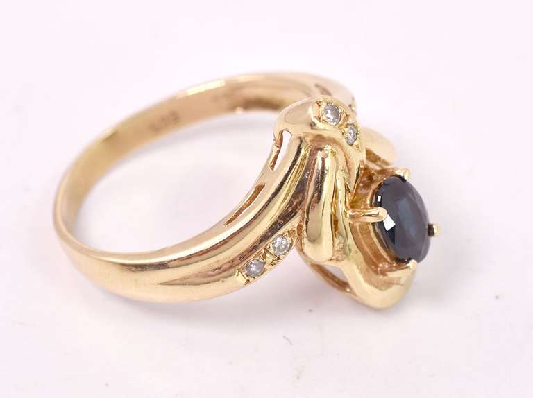 Fabulous Sapphire and Diamond Ring in 14K Yellow Gold