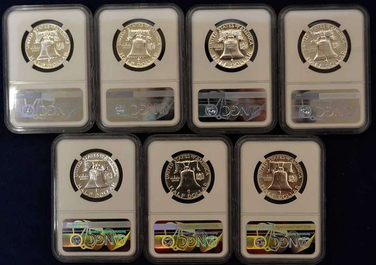 Run Of Franklin Half Dollars NGC PF67 1957-1963