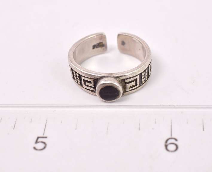 Dainty Onyx Ring in Sterling Silver