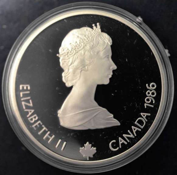 1986 Canada $20 Winter Olympic Games Sterling Silver Proof Coin Hockey