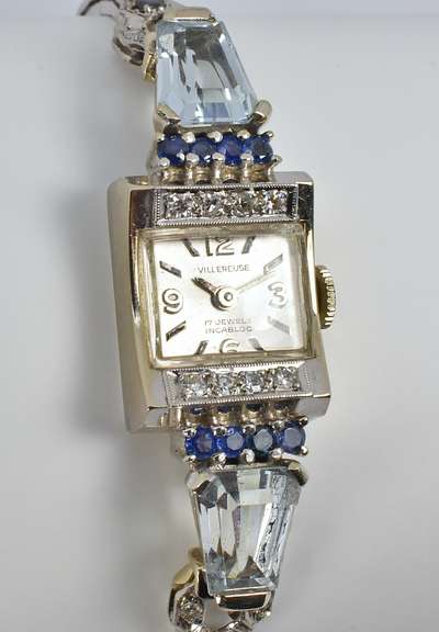 Snazzy WG Sapphire & Aqua Vintage Watch
