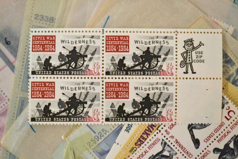 46 7 Cent & 36 5 Cent Mint US Plate Blocks $20 Face Value