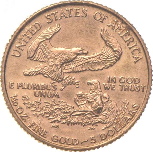 1989 $5 American Gold Eagle - 1/10 Oz. .999 Fine Gold