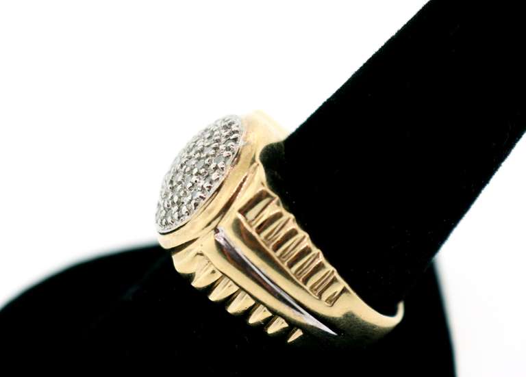 MENS 10 KT YELLOW GOLD DIAMOND RING