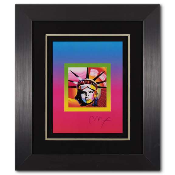 Peter Max, "Liberty Head on Blends Ver II" Framed Limited Edition Lithograph, Numbered 445/500 and Hand Signed with Certificate of Authenticity.