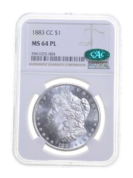 MS64 PL 1883-CC Morgan Silver Dollar - CAC - Graded NGC