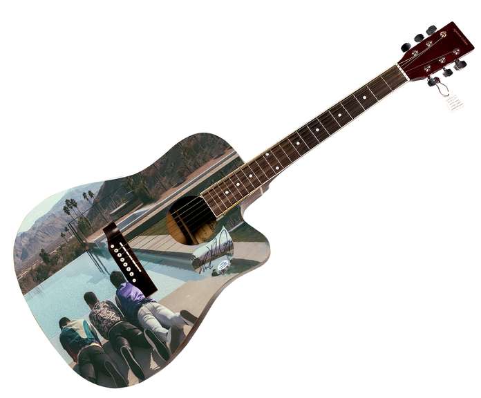 Jonas Brothers Happiness Begins Autographed Custom Photo Graphics Guitar ACOA
