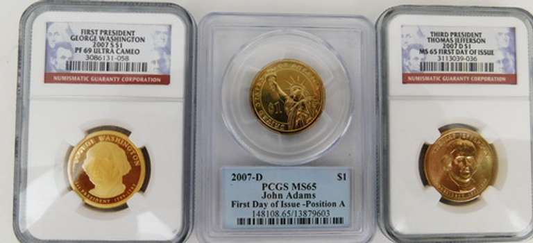 3 - 2007 1st Day Presidential Dollars, All Graded