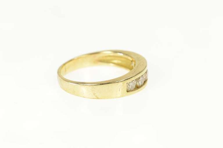 14K Yellow Gold 1.00 Ctw Five Stone Diamond Wedding Band Ring