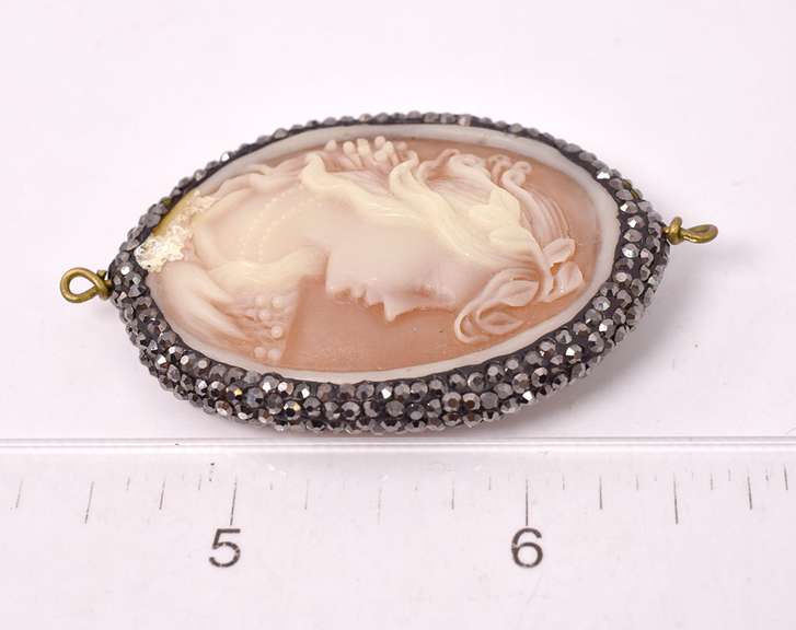 Darling Double Sided Cameo Pendant with Swarovski Crystal Accents