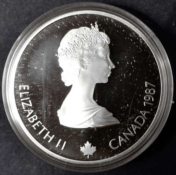 1987 Canada $20 Winter Olympic Games Sterling Silver Proof Coin Ski Jump