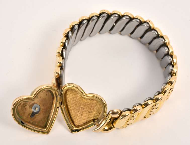 Vintage Sweetheart Locket Gold Filled Bracelet