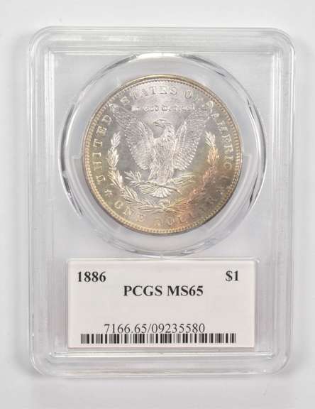 MS65 1886 Morgan Silver Dollar - Mercanti Signed - Graded PCGS