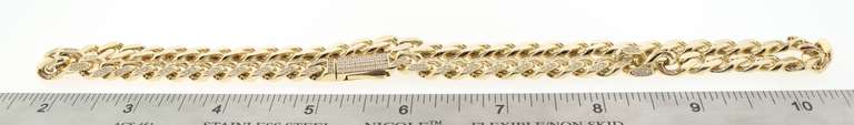 Glittering 14kt gold and Cubic Zirconia cuban link necklace