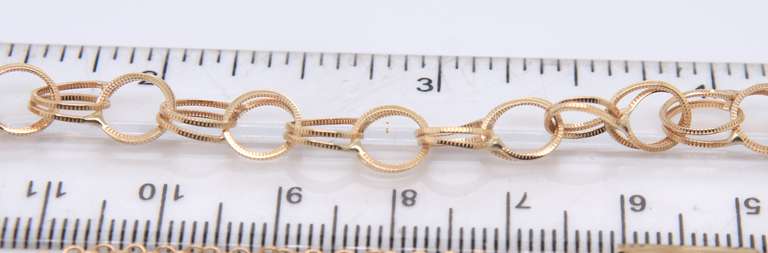 Gorgeous Yellow Gold Double Link Gold Charm Bracelet