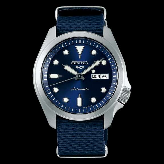 Seiko Blue Dial Nylon Strap Automatic, New In Box.