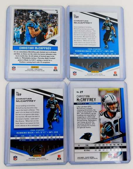 4 Christian McCaffrey Panini Football Cards