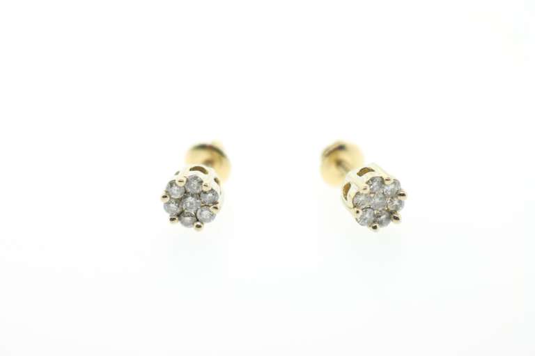 14kt Diamond Cluster Earrings