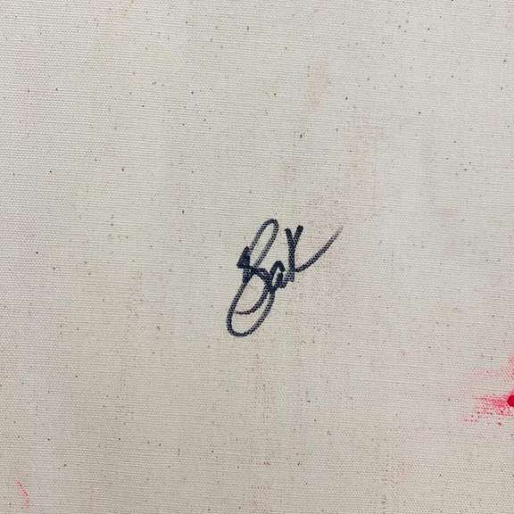 Steve Kaufman (1960-2010) "M&Ms Peanut" Hand Signed and Numbered Limited Edition Hand Pulled silkscreen mixed media on Canvas with LOA.