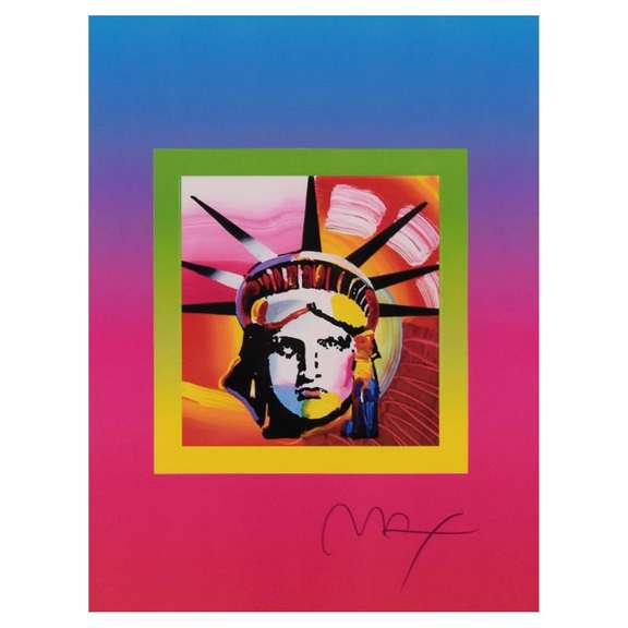Peter Max, "Liberty Head on Blends Ver II" Framed Limited Edition Lithograph, Numbered 445/500 and Hand Signed with Certificate of Authenticity.