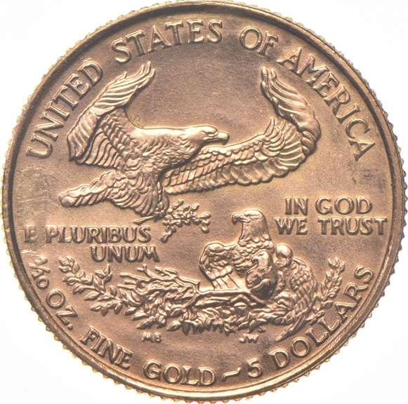 1991 $5 American Gold Eagle - 1/10 Oz. .999 Fine Gold