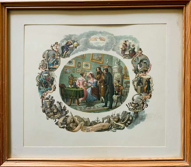 Vintage The jeweler Gold & Silver workers Lithograph