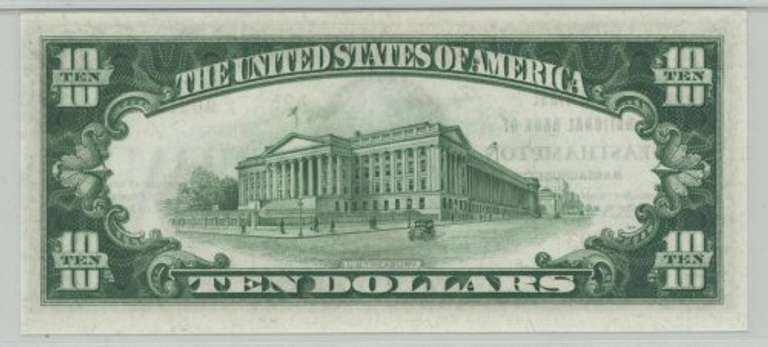 Near Gem CU 1929 $10 National Easthampton, MA (428) PMG-64EPQ