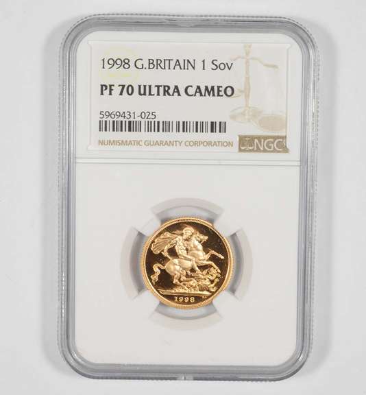 PF70 UCAM 1998 Great Britain 1 Sovereign - Graded NGC
