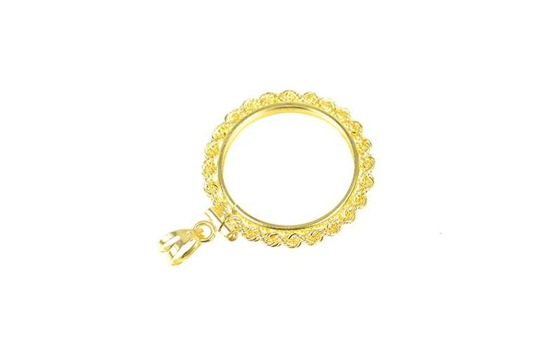 14K Yellow Gold ¼ oz American Eagle $10 Gold Coin Holder Charm/Pendant