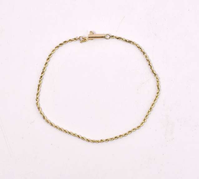 Brilliant Rope Chain Bracelet in 14K Yellow Gold