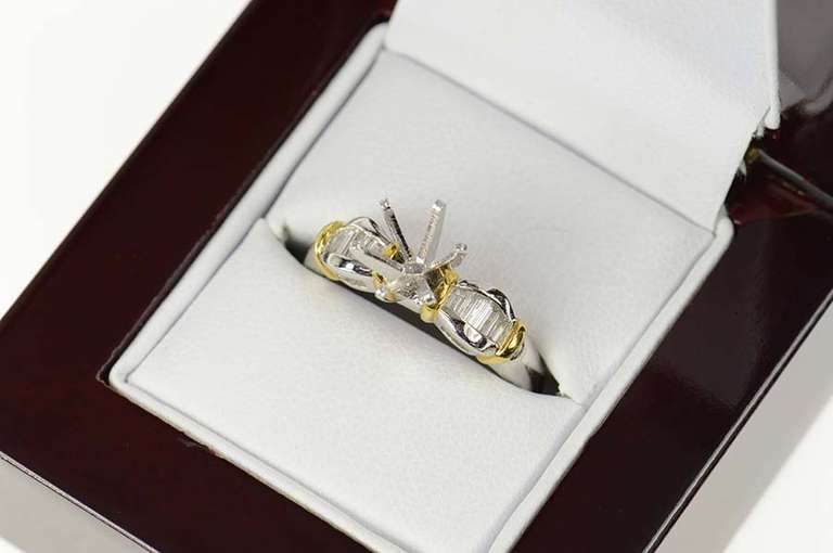 Platinum 0.59 Ctw 6.5 Diamond Engagement Setting Ring